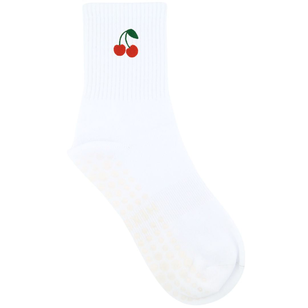 HEXSOX - Embroidered Crew Socks - Cherries