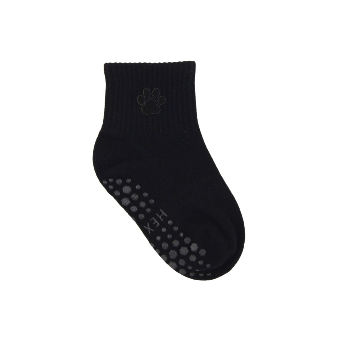 HEXSOX - Kids - Embroidered Grip Socks - Dog Paw Print