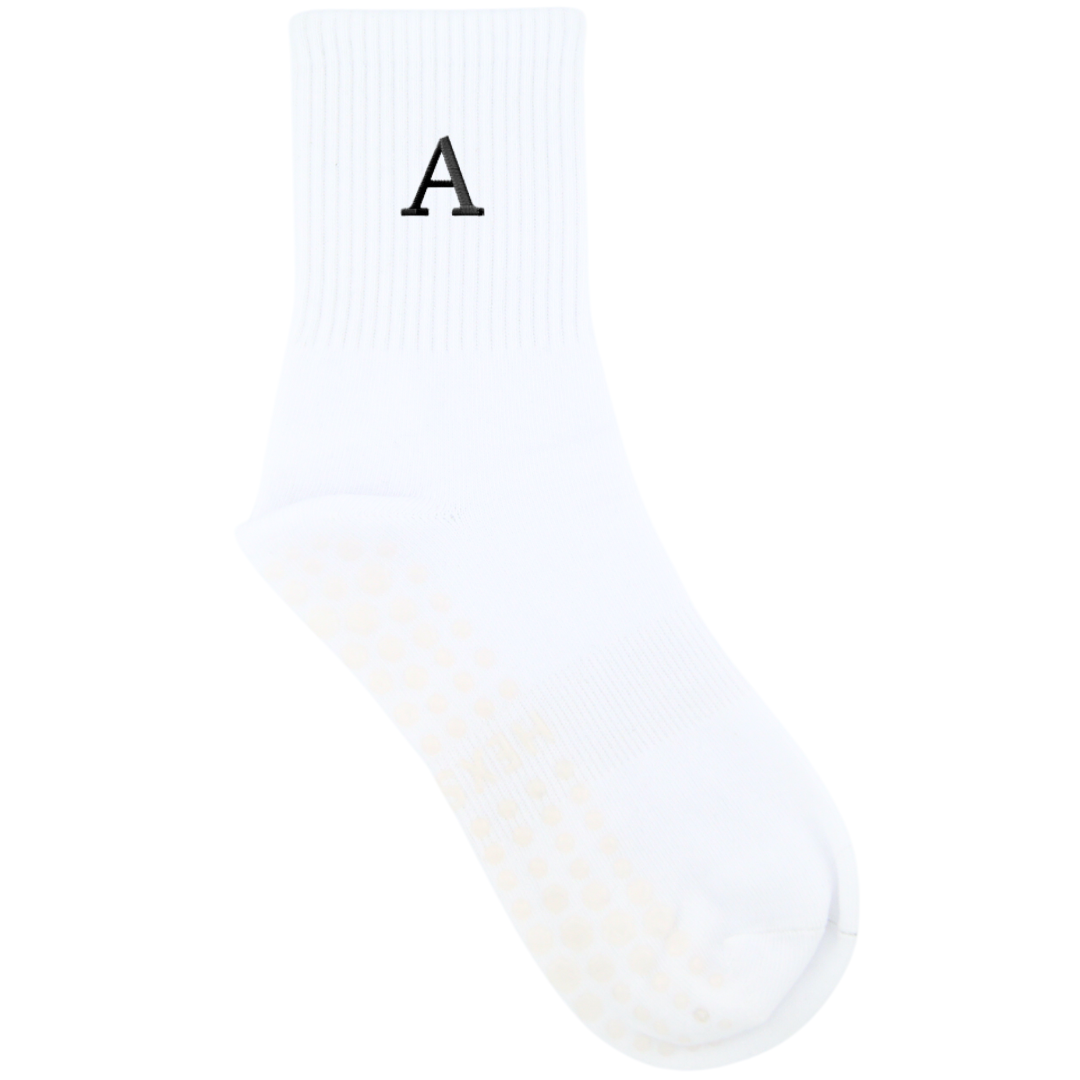 HEXSOX - Embroidered Crew Socks - Letter