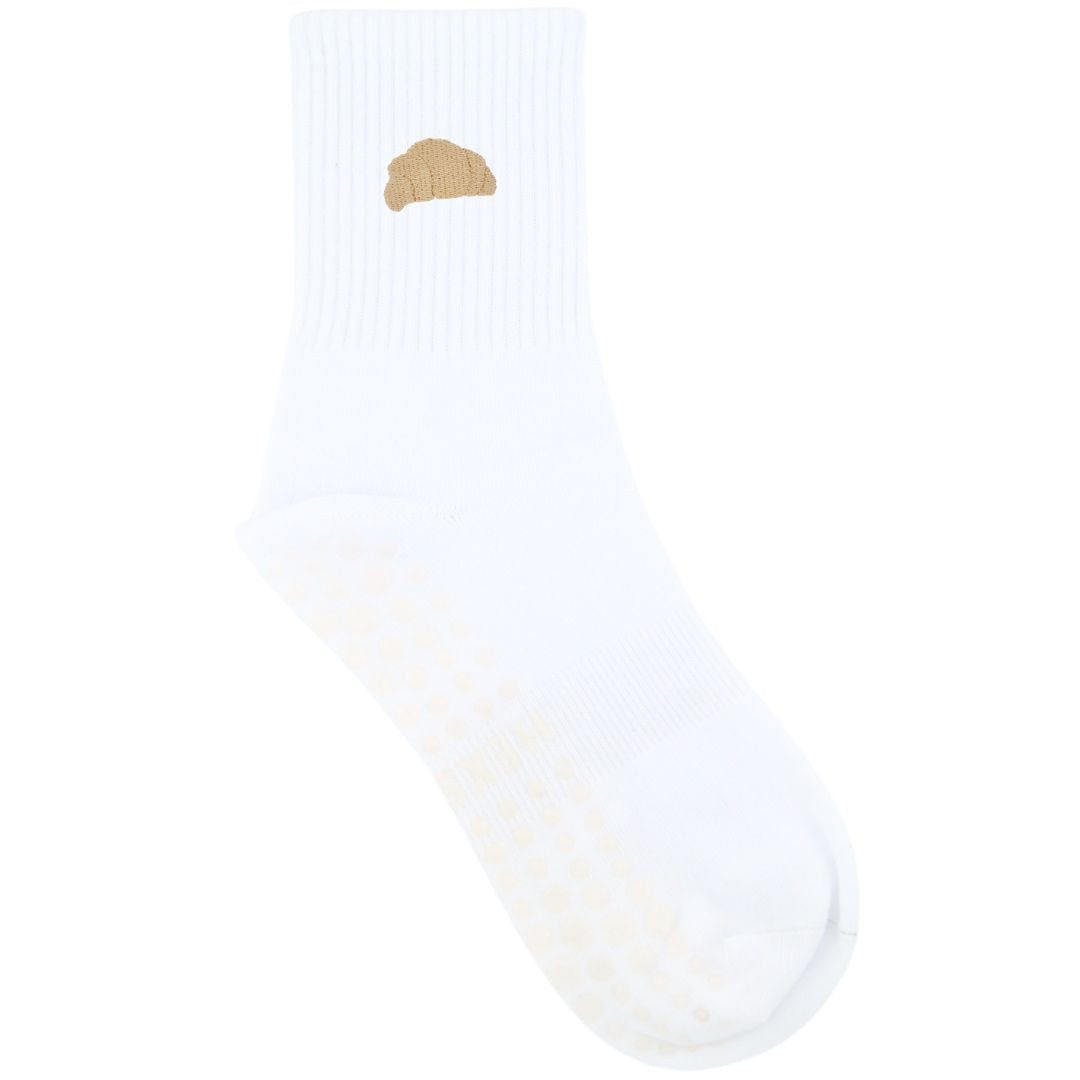 HEXSOX - Embroidered Crew Socks - Croissant