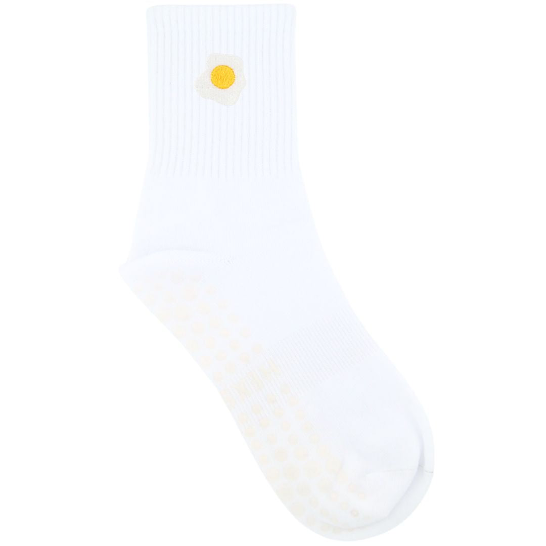 HEXSOX - Embroidered Crew Socks - Fried Egg