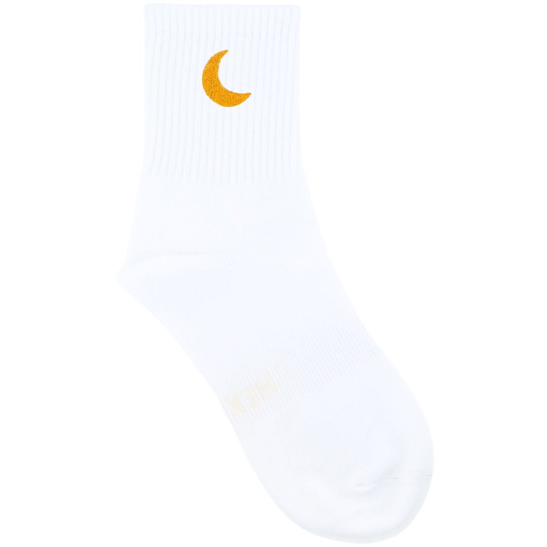 HEXSOX - Embroidered Crew Socks - Moon