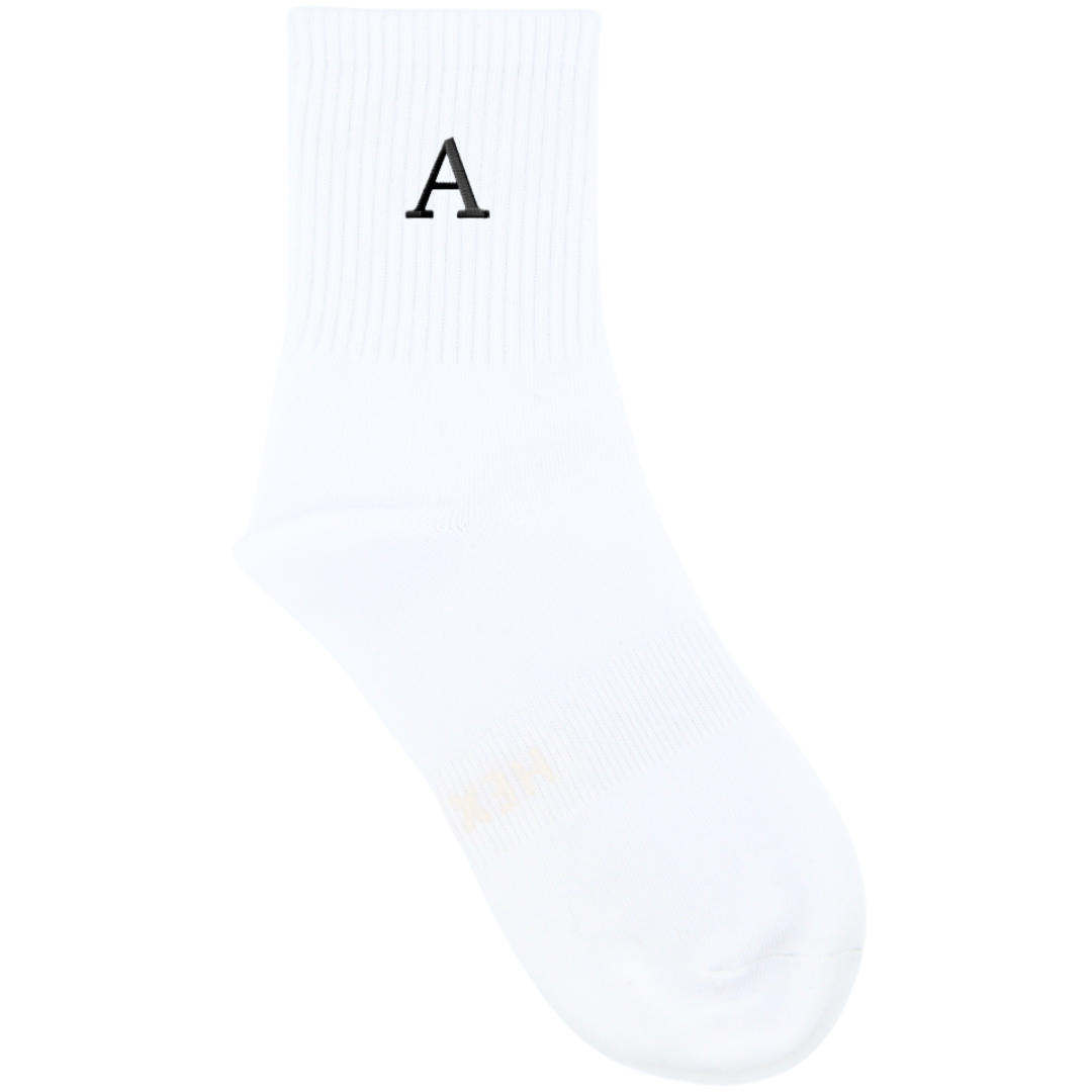 HEXSOX - Embroidered Crew Socks - Letter