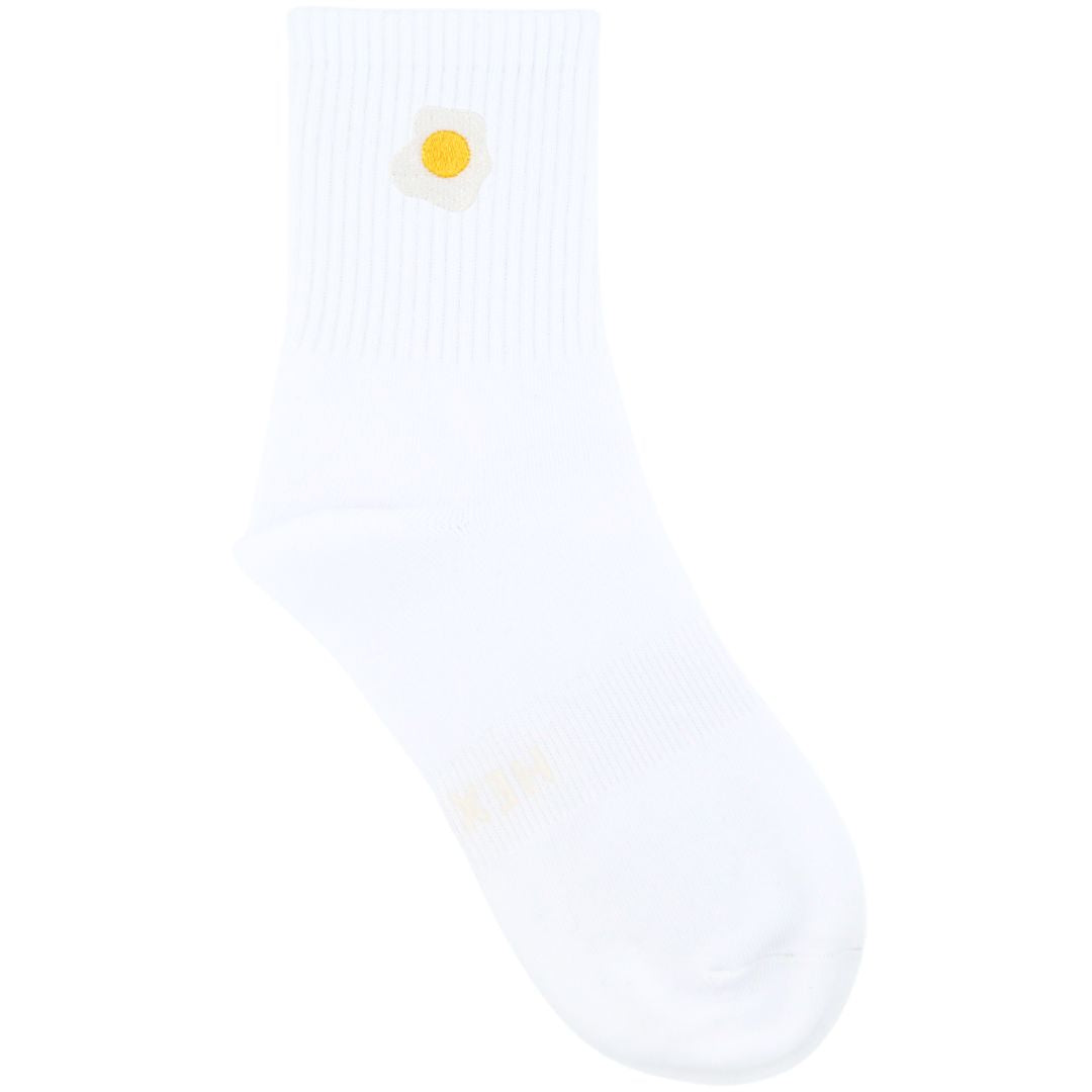 HEXSOX - Embroidered Crew Socks - Fried Egg