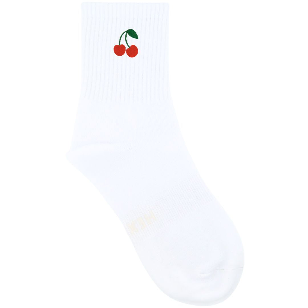 HEXSOX - Embroidered Crew Socks - Cherries