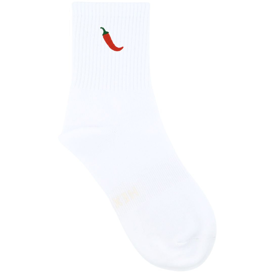 HEXSOX - Embroidered Crew Socks - Chili Pepper