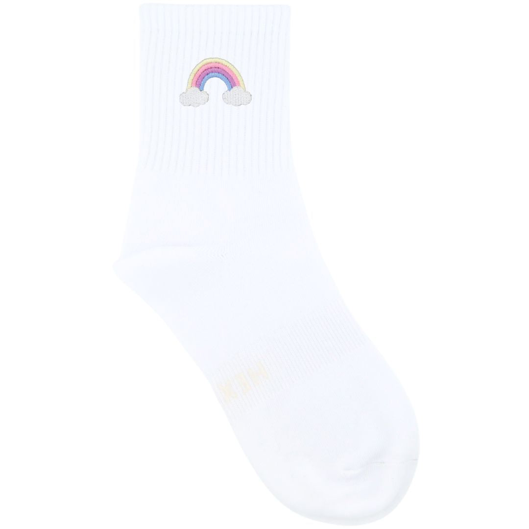 HEXSOX - Embroidered Crew Socks - Rainbow