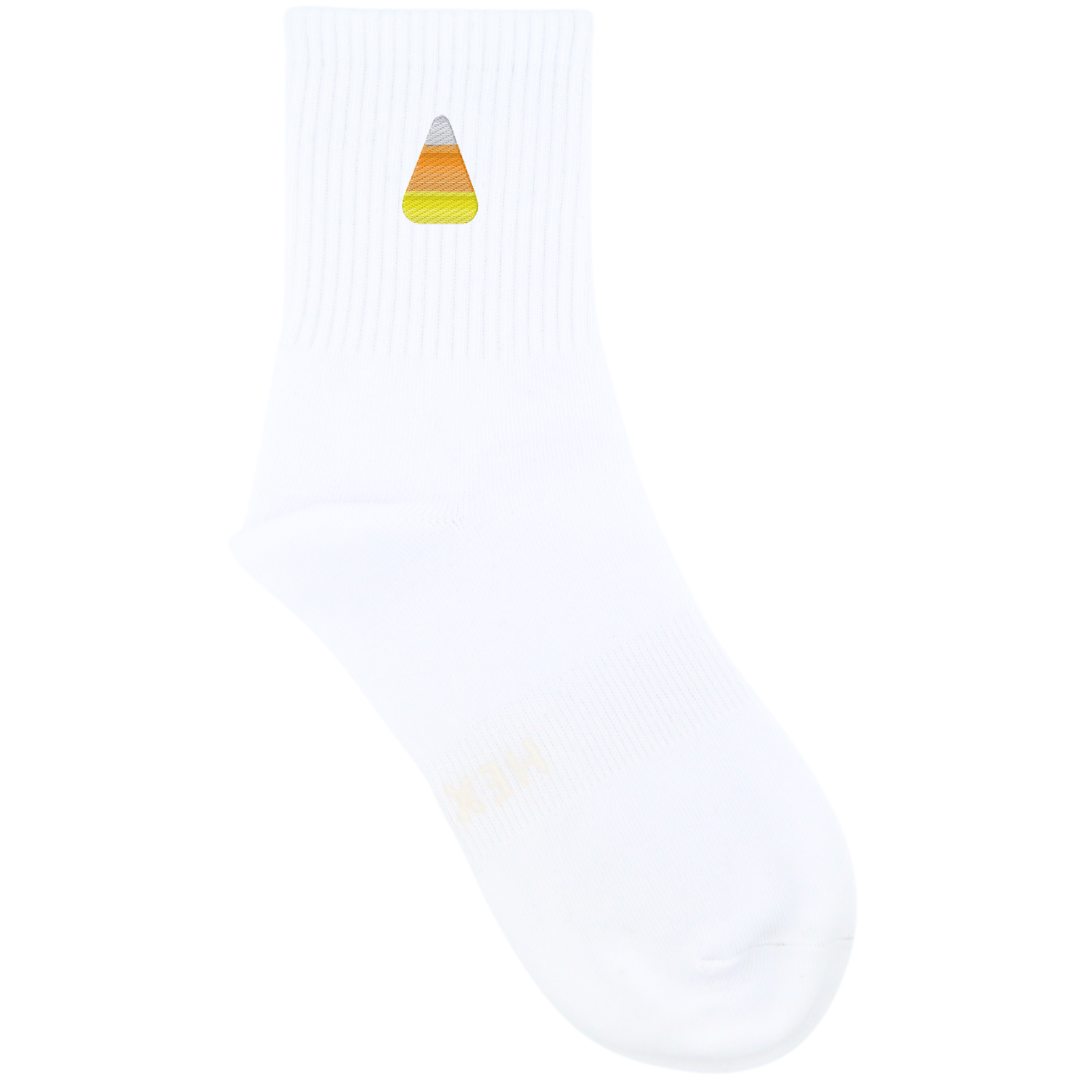 HEXSOX - Embroidered Crew Socks - Candy Corn