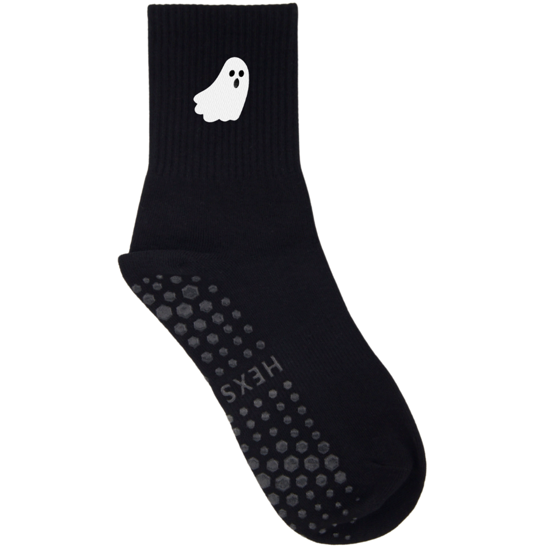 HEXSOX - Embroidered Crew Socks - Ghost