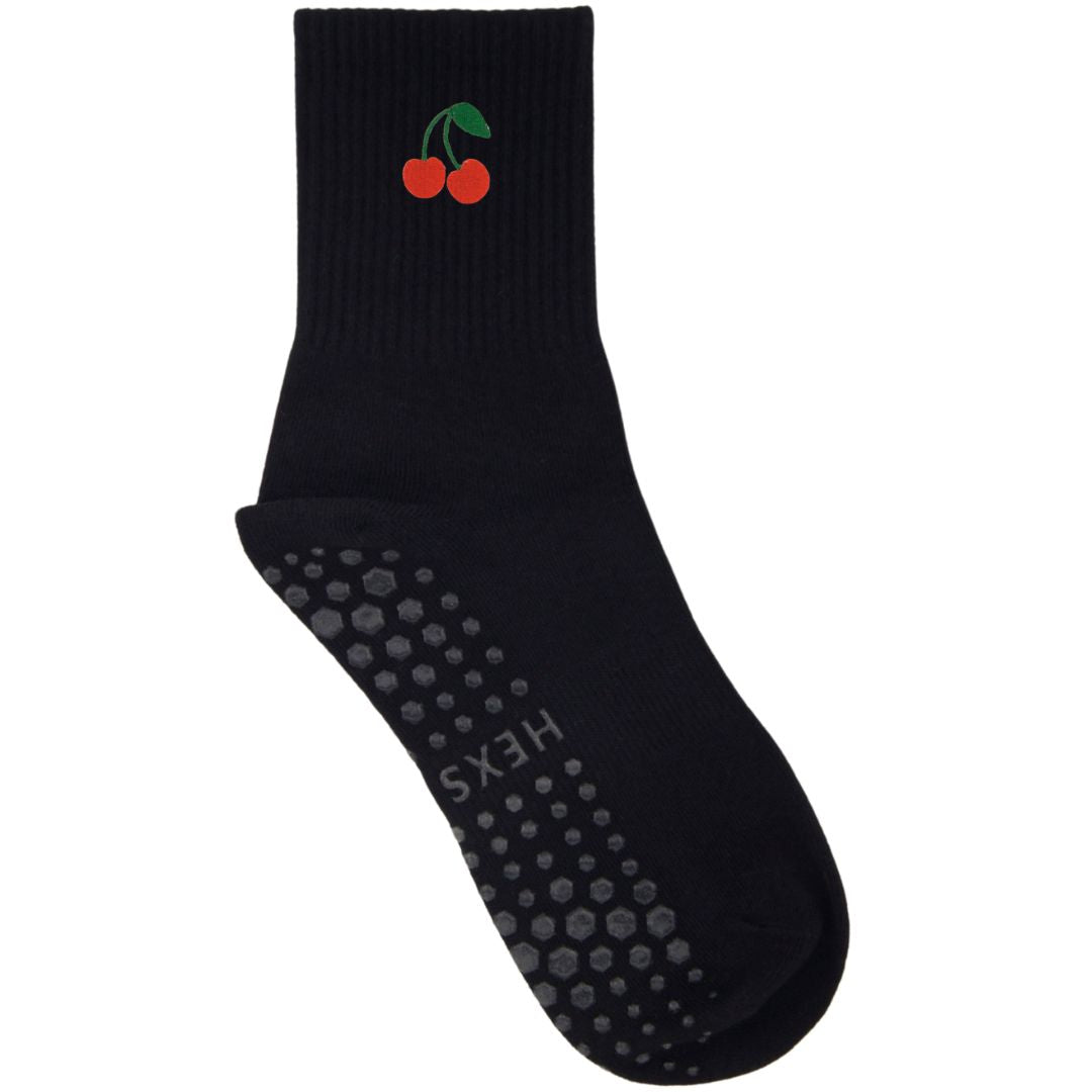 HEXSOX - Embroidered Crew Socks - Cherries