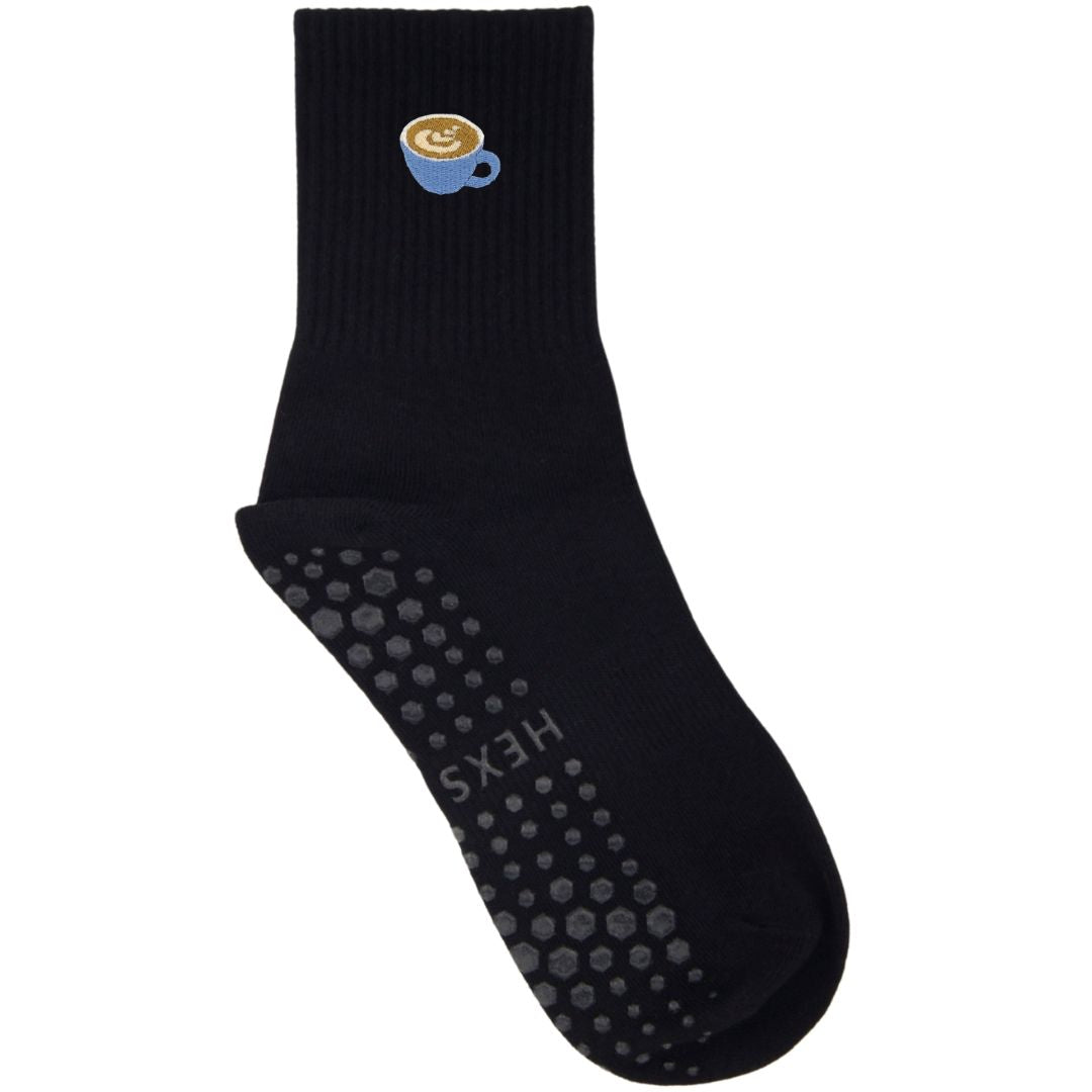 HEXSOX - Embroidered Crew Socks - Latte
