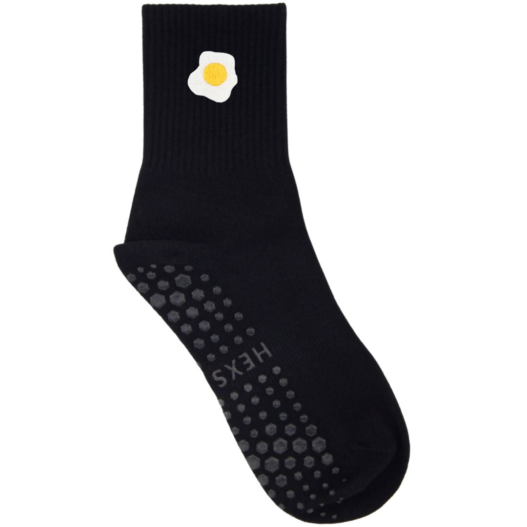 HEXSOX - Embroidered Crew Socks - Fried Egg