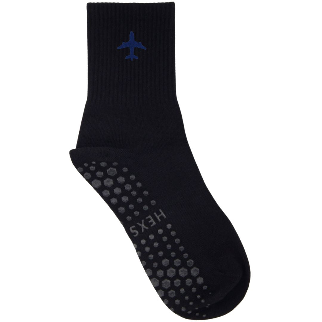 HEXSOX - Embroidered Crew Socks - Airplane