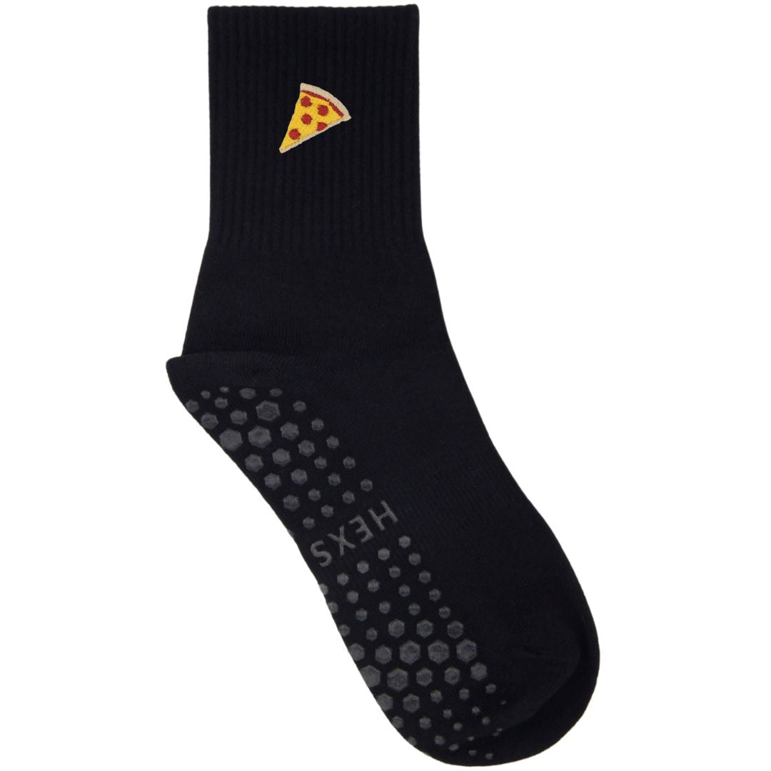 HEXSOX - Embroidered Crew Socks - Pizza