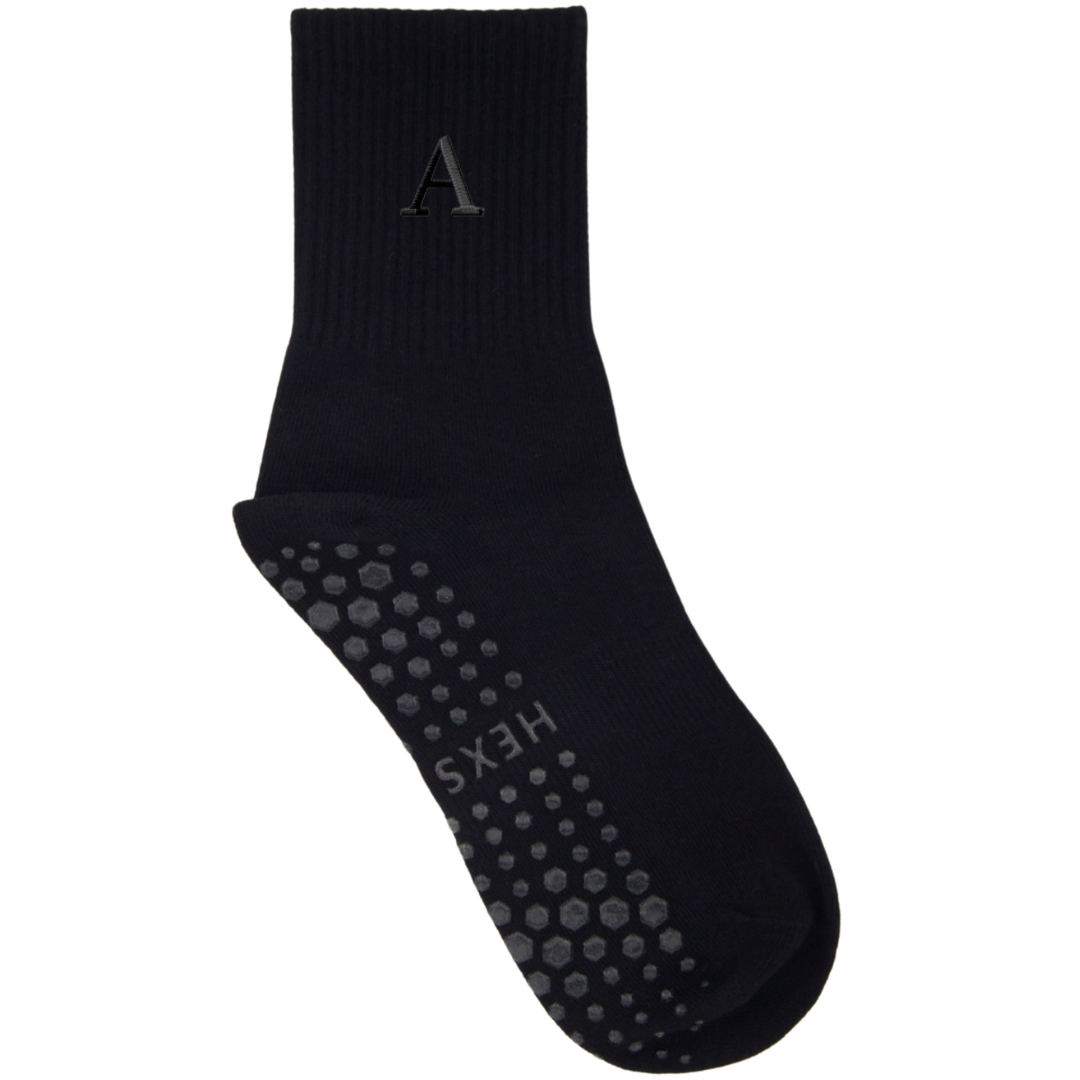 HEXSOX - Embroidered Crew Socks - Letter