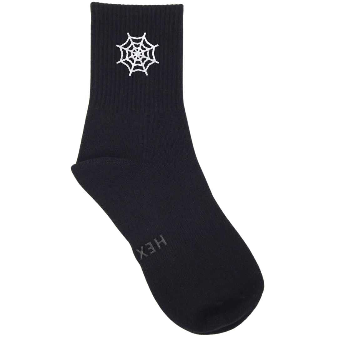 HEXSOX - Embroidered Crew Socks - Spiderweb