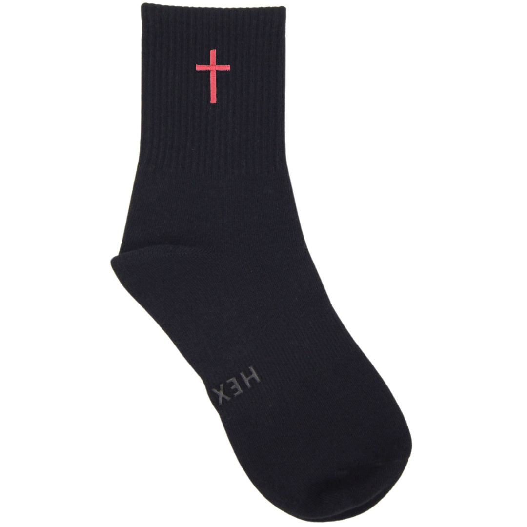 HEXSOX - Embroidered Crew Socks - Cross