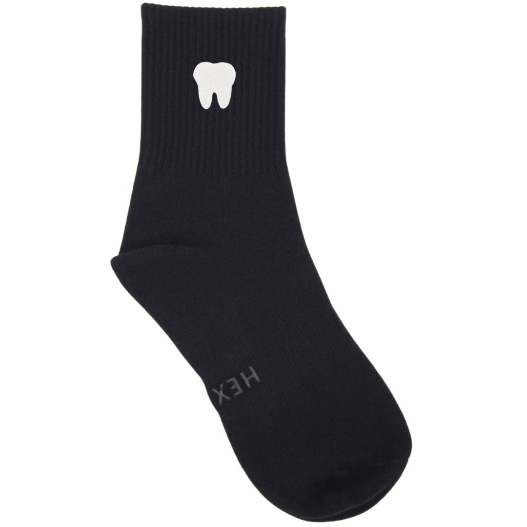 HEXSOX - Embroidered Crew Socks - Tooth