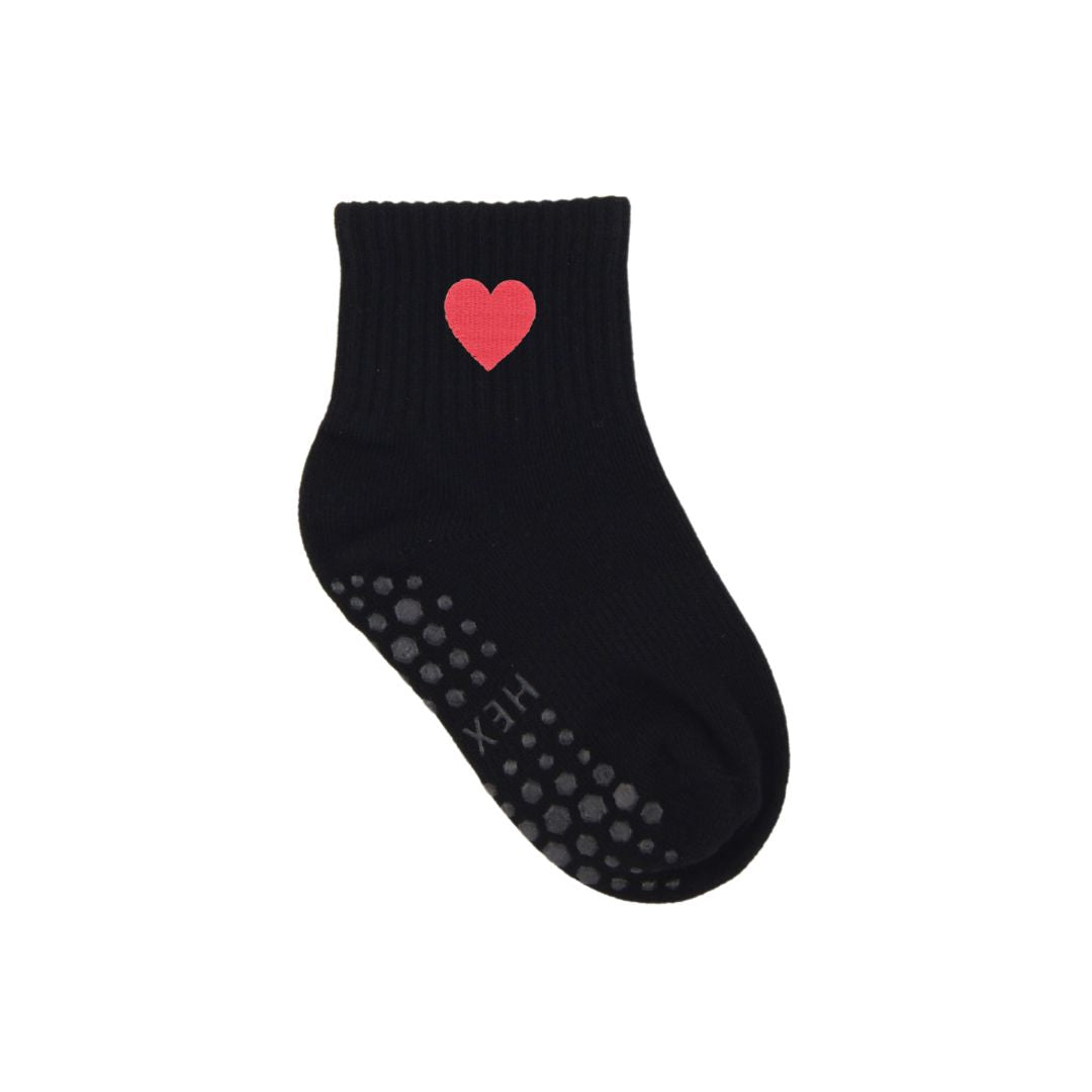 HEXSOX - Kids - Embroidered Grip Socks - Heart