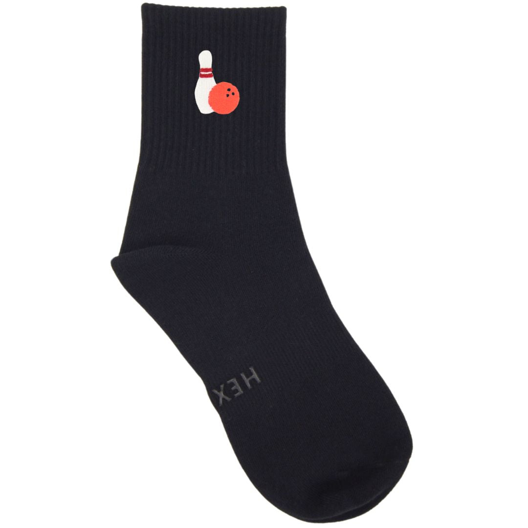 HEXSOX - Embroidered Crew Socks - Bowling