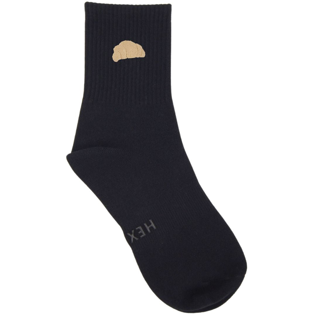 HEXSOX - Embroidered Crew Socks - Croissant