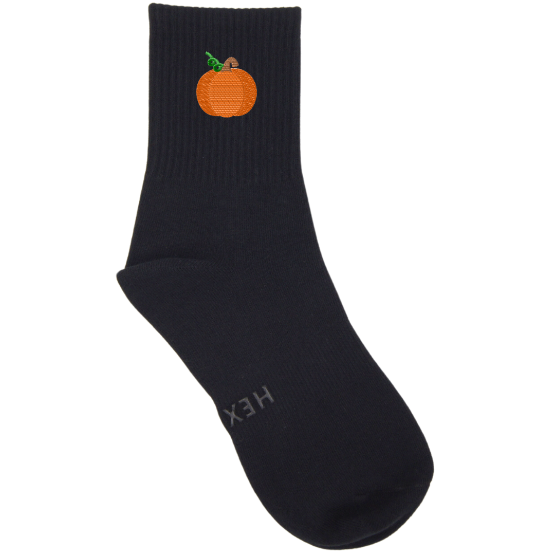 HEXSOX - Embroidered Crew Socks - Pumpkin