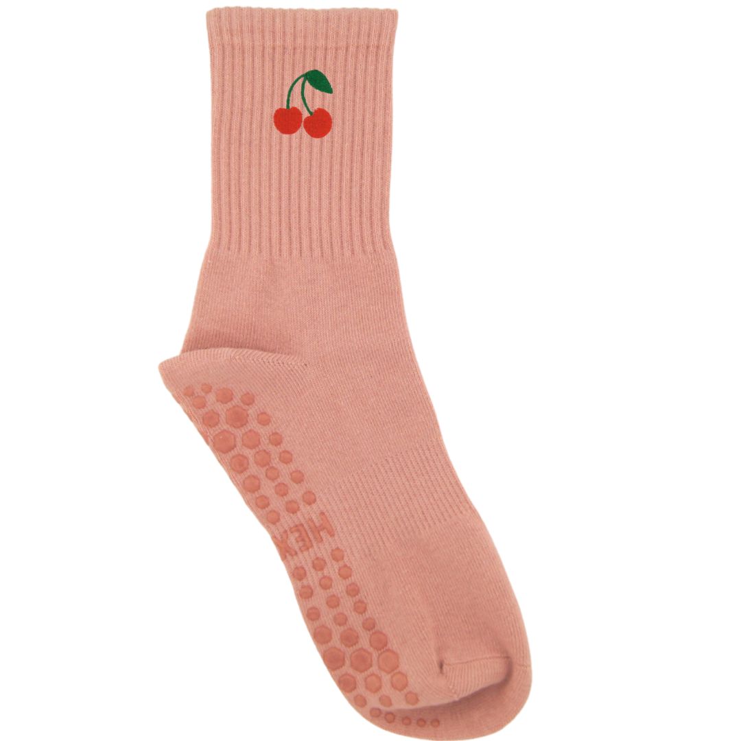HEXSOX - Embroidered Crew Socks - Cherries