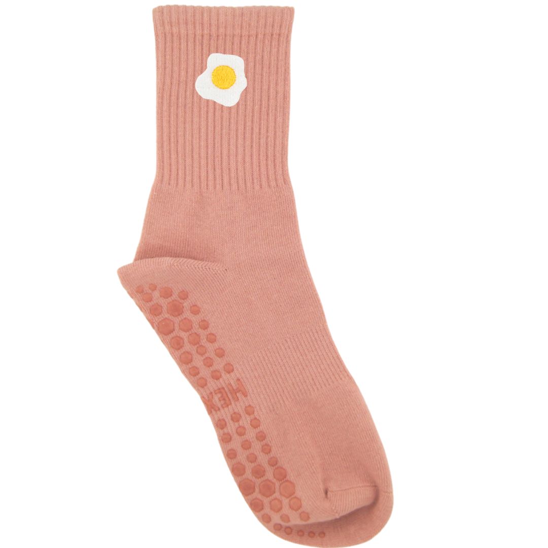 HEXSOX - Embroidered Crew Socks - Fried Egg