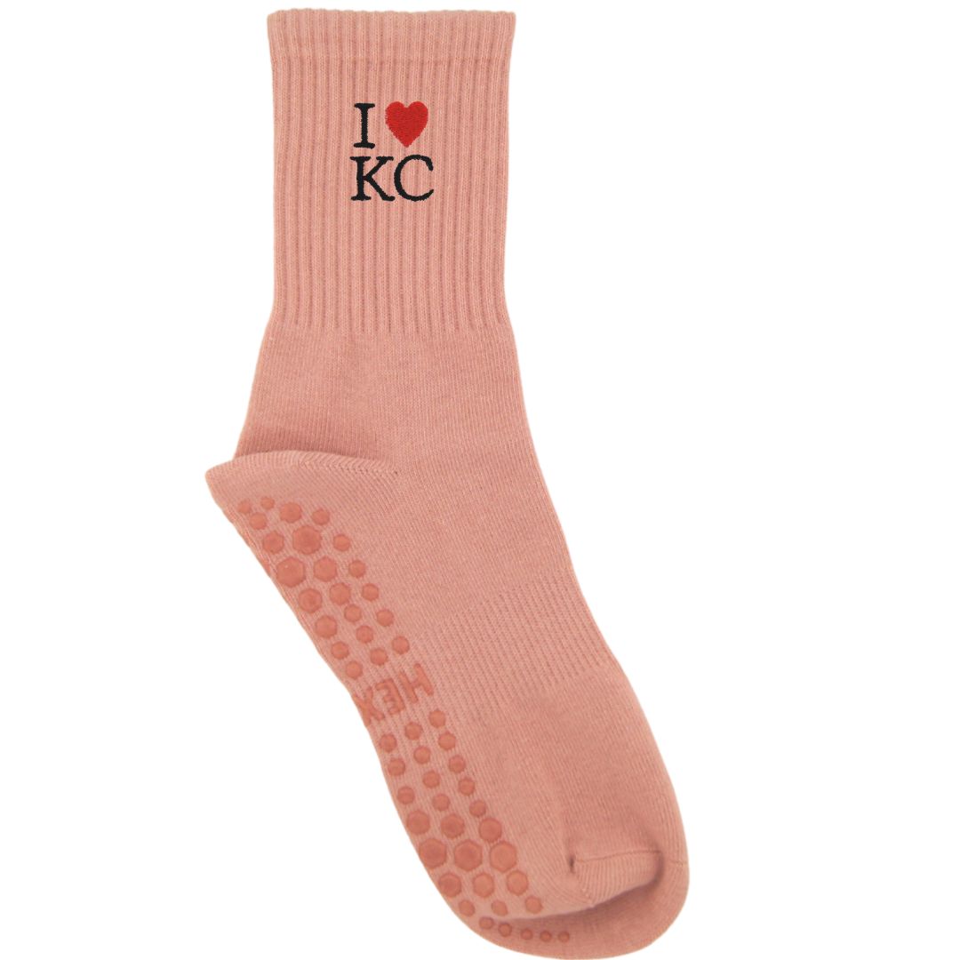 HEXSOX - Embroidered Crew Socks - I Love Kansas City