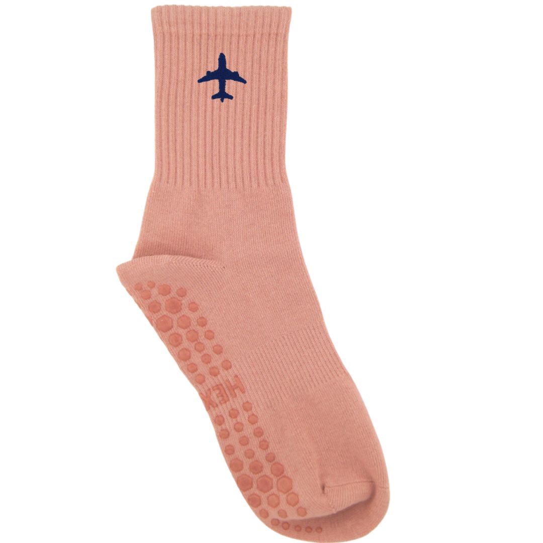 HEXSOX - Embroidered Crew Socks - Airplane