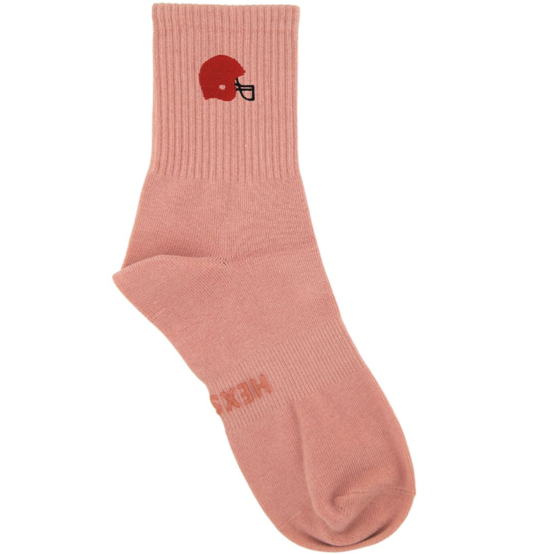 HEXSOX - Embroidered Crew Socks - Football Helmet