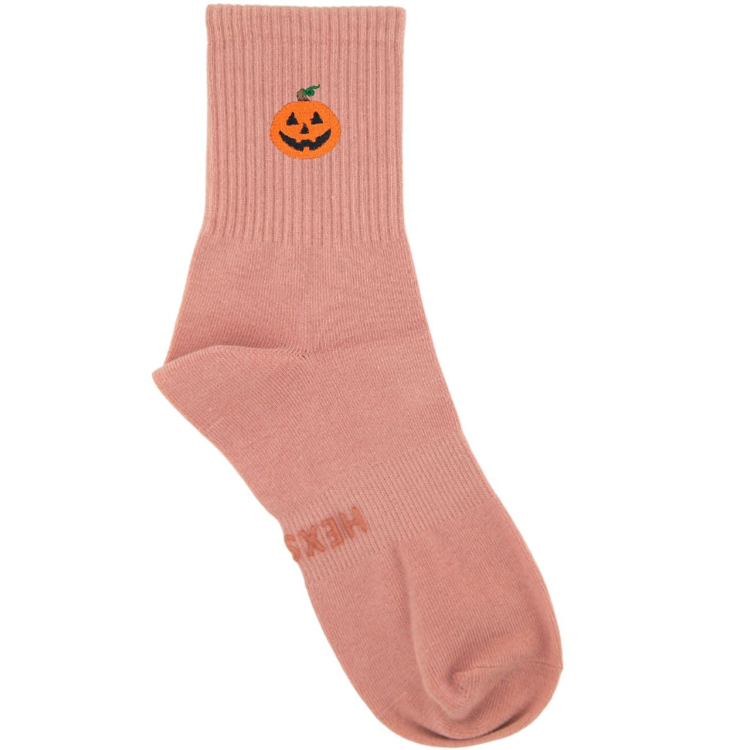 HEXSOX - Embroidered Crew Socks - Jack-O'-Lantern