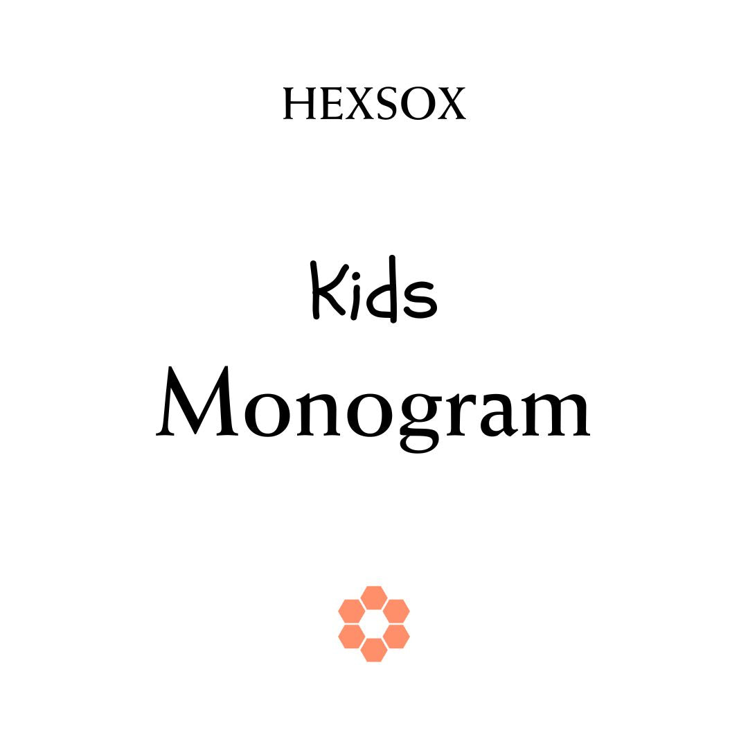 HEXSOX - Kids - Embroidered Grip Socks - Monogram