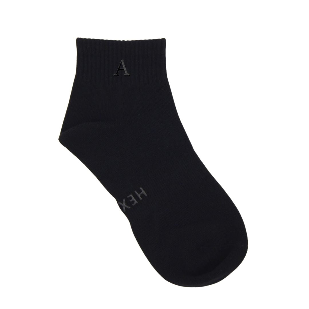HEXSOX - Embroidered Ankle Socks - Letter