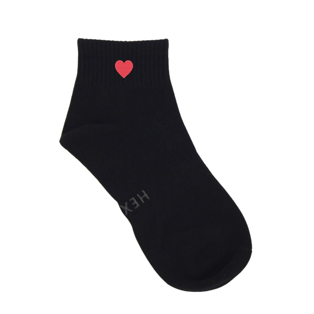HEXSOX - Embroidered Ankle Socks - Heart