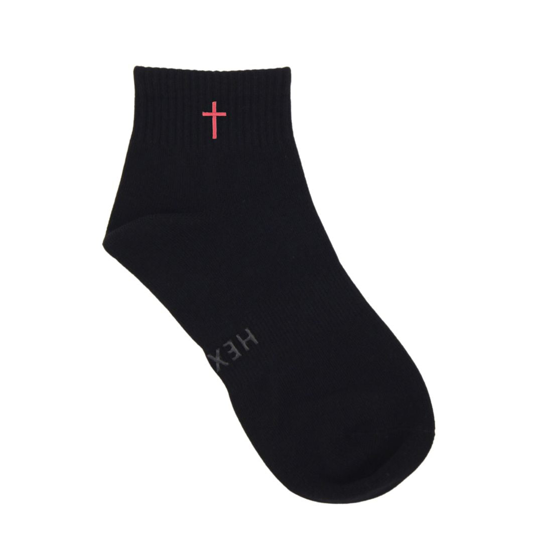 HEXSOX - Embroidered Ankle Socks - Cross