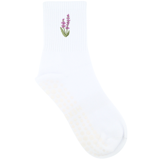 HEXSOX - Embroidered Crew Socks - Lavender
