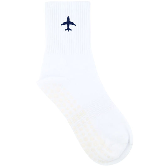 HEXSOX - Embroidered Crew Socks - Airplane