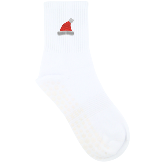HEXSOX - Embroidered Crew Socks - Santa Hat