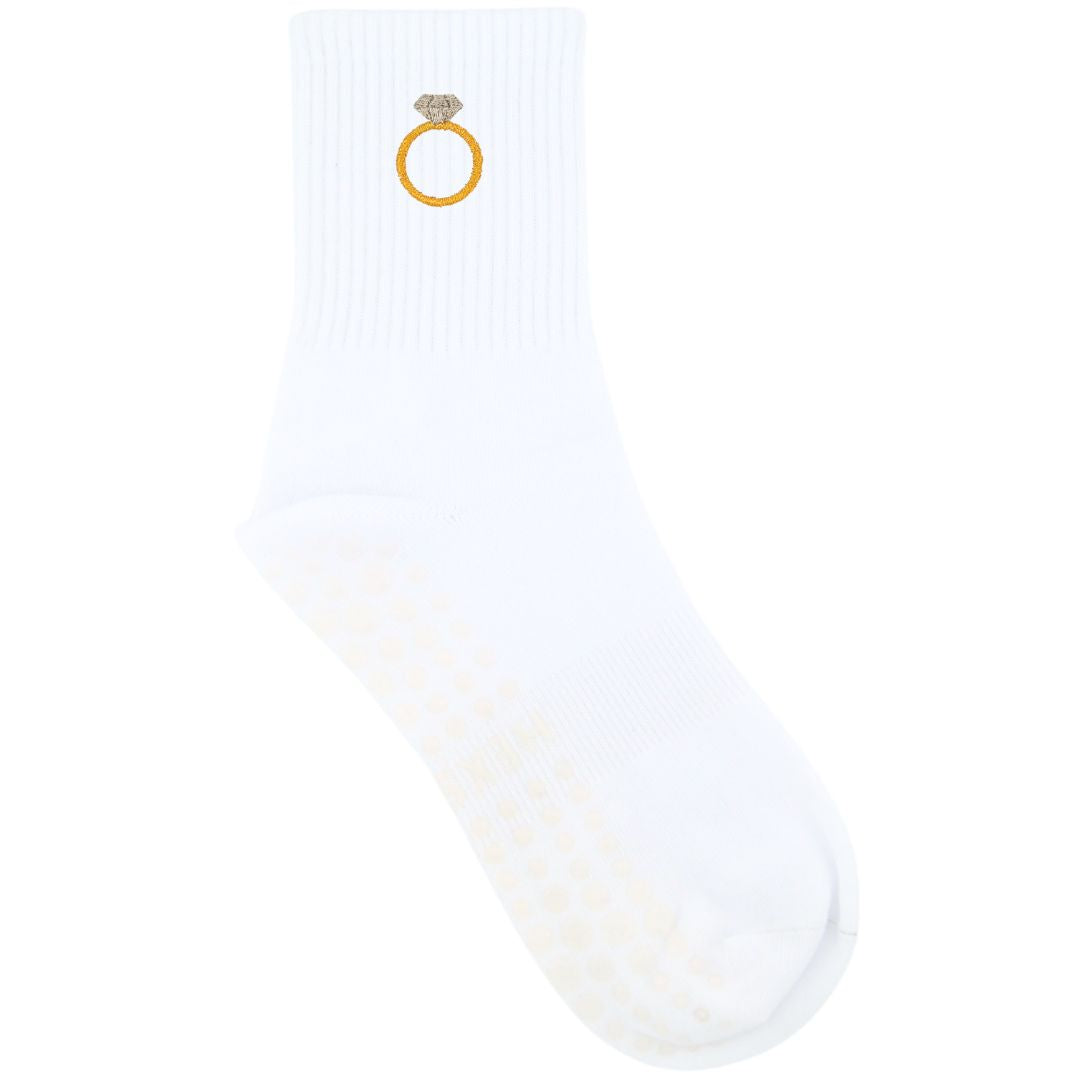 HEXSOX - Embroidered Crew Socks - Diamond Ring