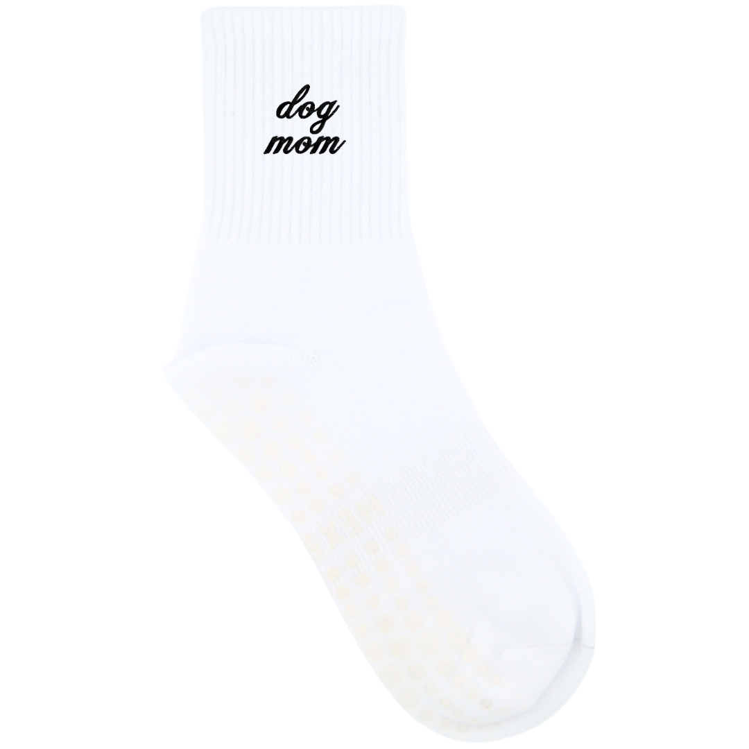 HEXSOX - Embroidered Crew Socks - Dog Mom