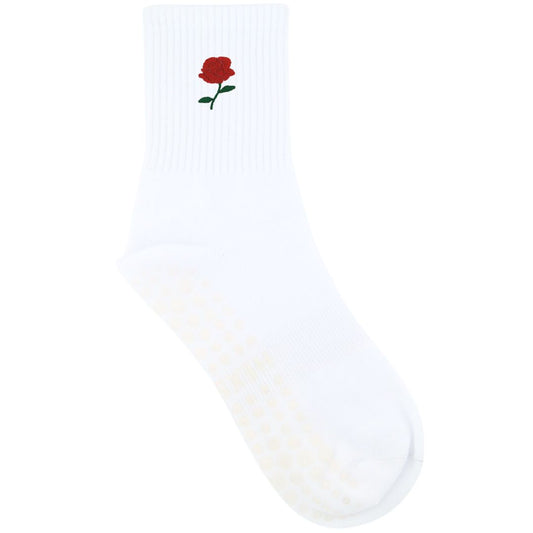 HEXSOX - Embroidered Crew Socks - Rose