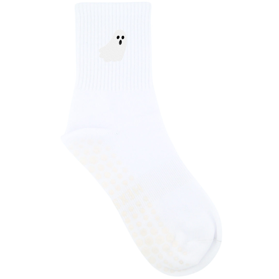 HEXSOX - Embroidered Crew Socks - Ghost
