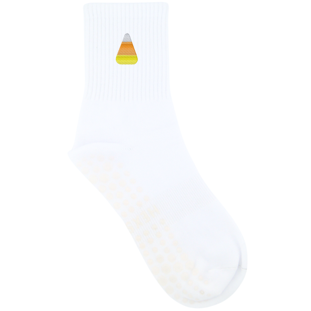 HEXSOX - Embroidered Crew Socks - Candy Corn