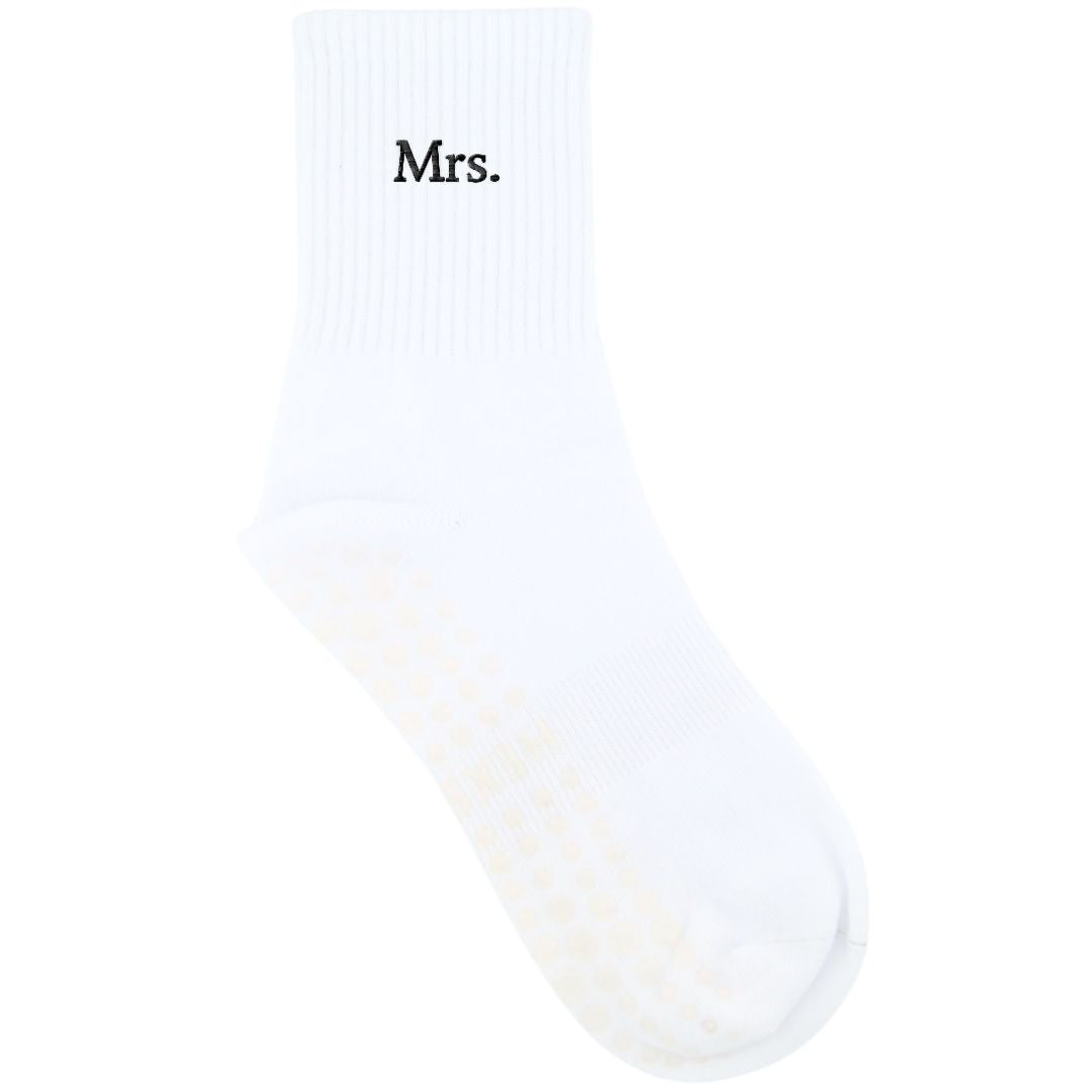 HEXSOX - Embroidered Crew Socks - Mrs. & Wedding Date