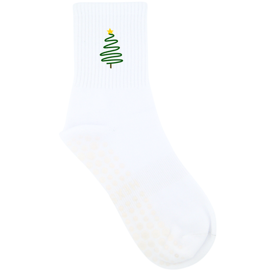 HEXSOX - Embroidered Crew Socks - Christmas Tree