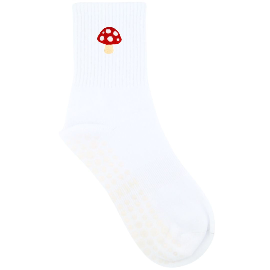 HEXSOX - Embroidered Crew Socks - Mushroom