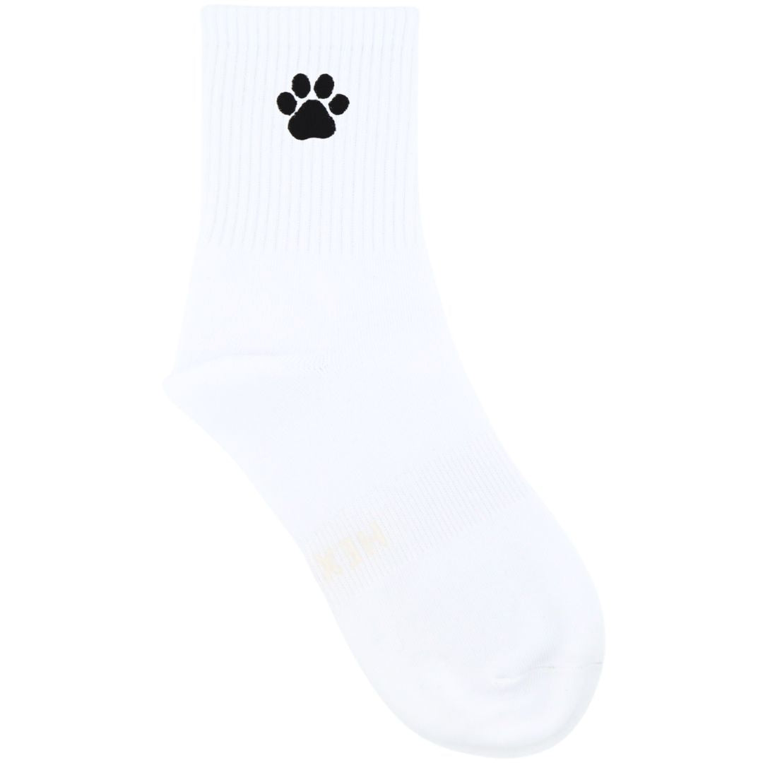 HEXSOX - Embroidered Crew Socks - Dog Paw Print