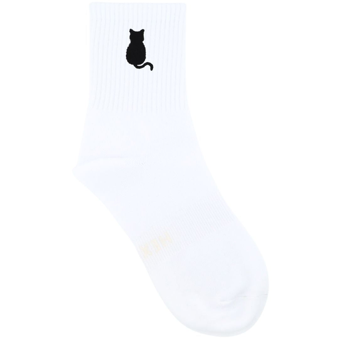 HEXSOX - Embroidered Crew Socks - Cat