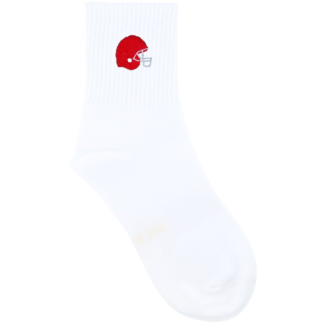 HEXSOX - Embroidered Crew Socks - Football Helmet